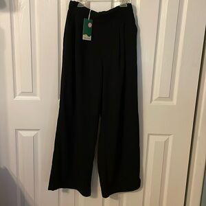 Halara High Waisted Plicated Side Pocket Wide Leg Waffle Work Pants